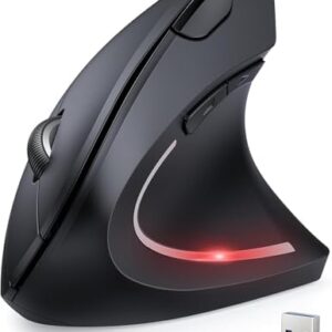 TECKNET 2.4G Ergonomic Mouse Vertical Wireless - 4800 DPI Optical Carpal Tunnel Mouse Right Hand, 5 Adjustable DPI, Quiet Clicks, 6 Buttons for Laptop, Desktop, PC, Computer - Black : Electronics